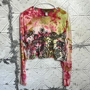 Jebu Floral mushroom Tie-Dye Women's Top